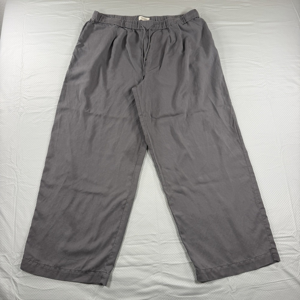 Haven Well Within Womens XL Gray Wide Leg Drawstring Pants Pull On Elastic Waist